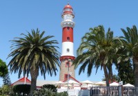 The coastal town of Swakopmund's famous lighthouse, visit here on our African Safaris.