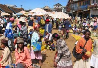 A busy market in Antsirabe in Madagascar on our Madagascar tours.