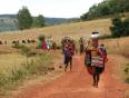 North East Indian tribes people walking to market