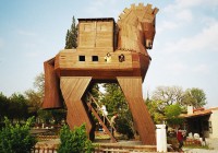 The replica woodan Trojan Horse at Troy