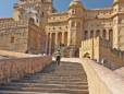 The steps up to the magnificent Amber Fort