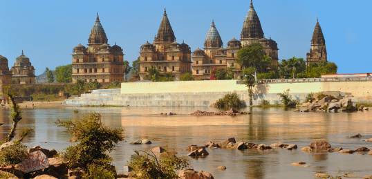 The ornate palace of Orcha in India
