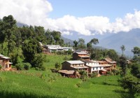 A rural village in the Annapurna Region of the Himalayas in Nepal