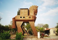 The replica wooden Trojan horse at Troy