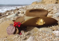 The iconic ANZAC hat on the beach of ANZAC cove