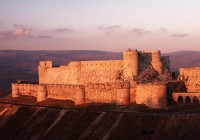 The crusader castle of Crac des Chevaliers/ Krac des Chevaliers in Syria