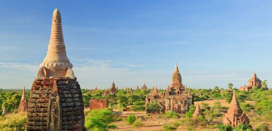Burma's iconic Bagan - filled with Buddhist temples and stupours. 