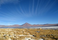 The beautiful expanse of Salar de Uyuni salt flats in Bolivia. A must see place on our Bolivia Tours