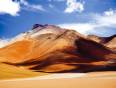 The orange red altiplano in Bolivia