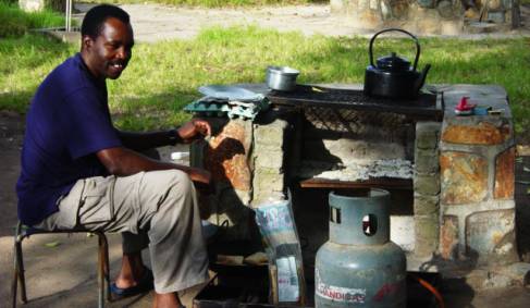 Making breakfast in Zimbabwe