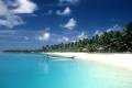 The crystal clear waters and white sands of a Sri Lankan beach