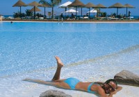 A girl relaxing in the pool in Egypt
