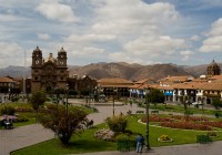 The beautiful Plaza de Armas in Cuzco the starting point for the Inca Trail