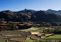 The quilt-like layout of agricultural fields in the Colca Valley