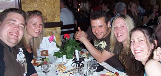 A group enjoying a traditional Turkish night out.