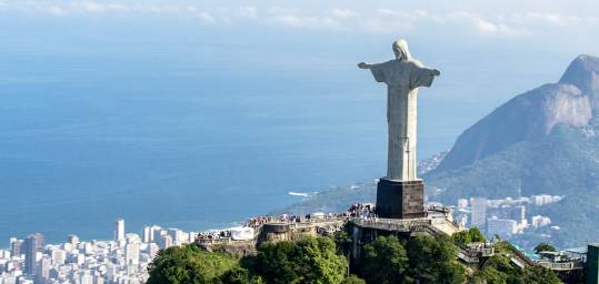 Christ the Redeemer looks out over Rio - a highlight of many Brazil Tours.