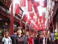 Silk alley shopping market with red lanterns