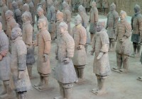 Emperor Qin's Terracotta Warriors at the archaeological site in Xi'an