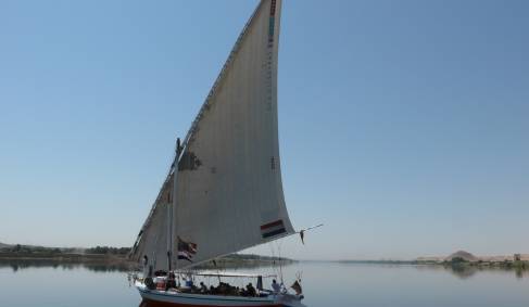 Felucca sailing on the River Nile in Egypt