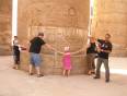 Family and guide at the Karnak Temple in Luxor