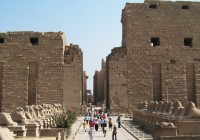 The road of sphinxes leading to Karnak temple in Luxor