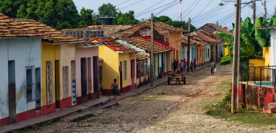 Houses in Cuba are colourful and rustic like these in Trinidad.