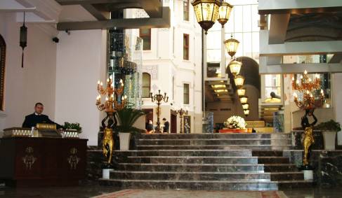 The Crown Plaza Hotel reception