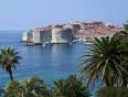 View of the coastline and stone buildings of Dubrovnik