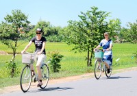 Cycling in the villages in Vietnam on a Vietnam Tour