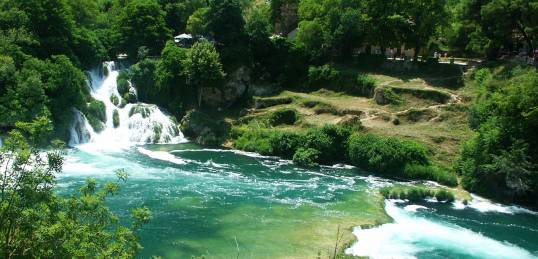 Waterfalls in the National Park at Krka