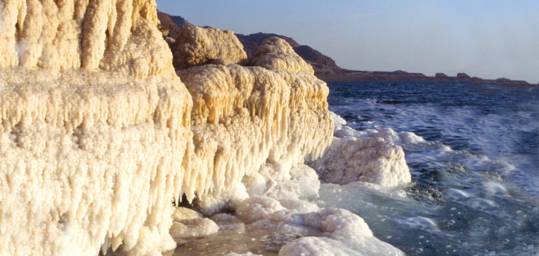 The unique shoreline of the Dea Sea
