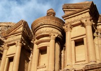 At the end of the narrow siq in Petra the Treasury is revealed