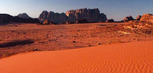 The red Wadi Rum desert