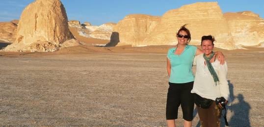 In the White Desert - known for its unusual limestone rock formations