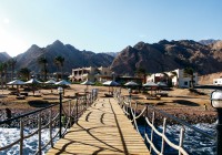 The Red Sea resort of Dahab with the Sinai Mountains in the background