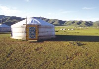 A traditional Mongolian Ger (wood and felt tent) in Terelj National Park