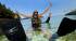 A couple in snorkel and flippers having fun in the Red Sea - Dahab