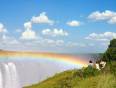 A rainbow cast over the mighty Victoria Falls