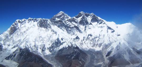 The Himalayan mountain range witnessed on the Everest Scenic Flights