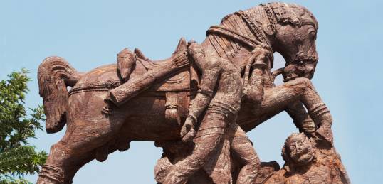 A statue of a War Horse at Konark Sun Temple - a World Heritage Site.