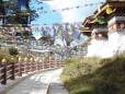 Flags leading up to a beautiful monastery - photo courtesy of Tourism Council of Bhutan