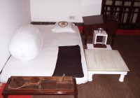 Gandhi's simple bedroom in Birla House