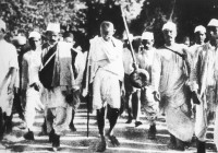 Gandhi on the Salt March at Dandi
