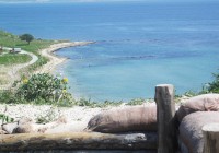 The Gallipoli coastline in Turkey viewed from a World War 1 trench