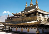 The golden roof of the Jokhang Temple in Lhasa - Tibet's holiest shrine