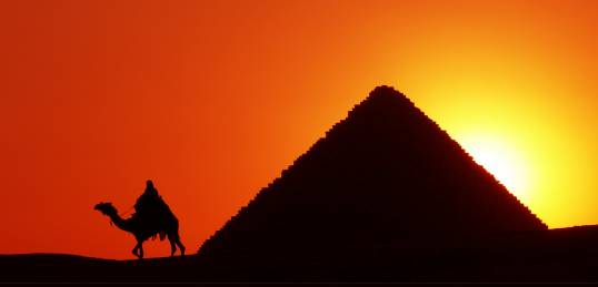 Pyramid at sunset