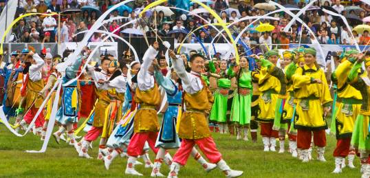 The opening ceremony of the Naadam Festival in Ulaan Baatar