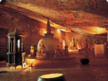 Inside the Dambulla Cave Temple