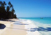 The beautiful white sands and crystalline waters of the island Zanzibar, off the coast of Tanzania