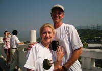A couple watching the eclipse in China